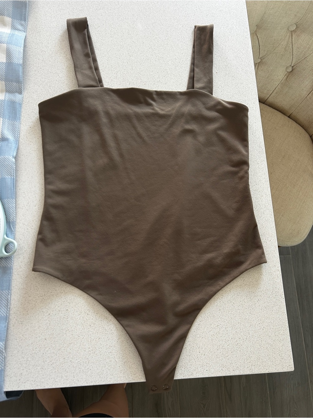 nuuds mocha Square-Neck Bodysuit